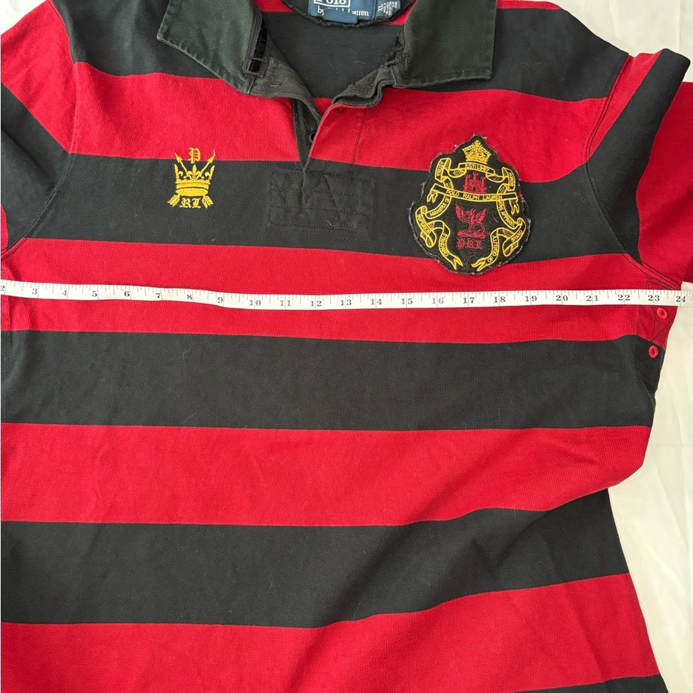 Polo by Ralph Lauren Red and Black Rugby Shirt - Picture 6 of 8